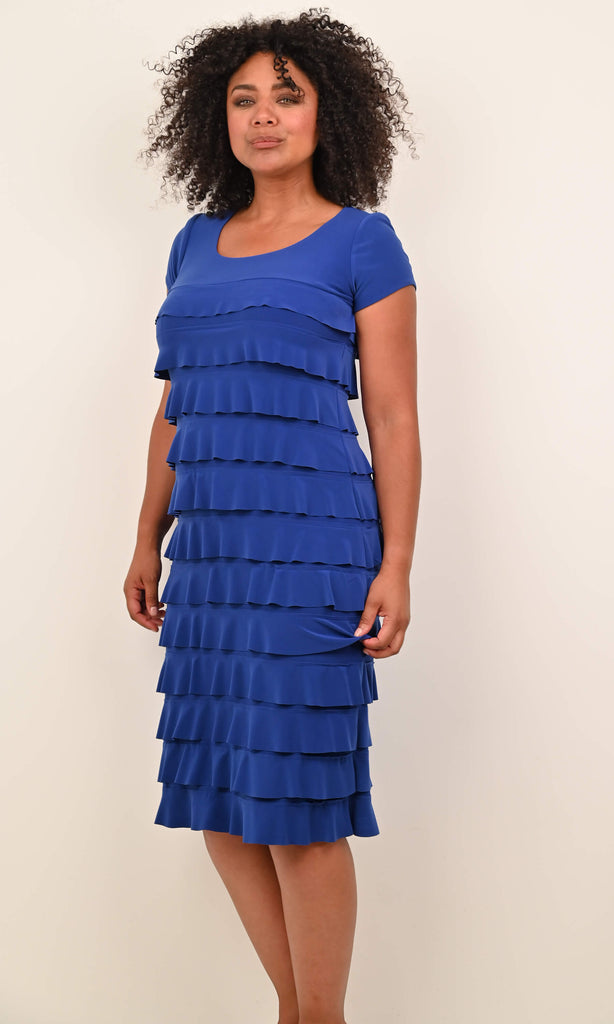 Georgede Nice K11234U Royal Blue Ruffle Layer Occasion Dress - Fab Frocks