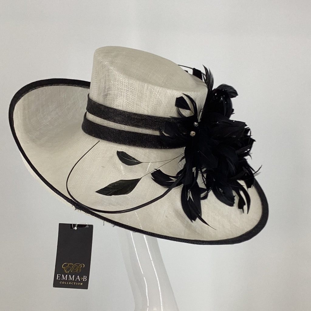 Veromia Occasions J Bee 774 Ivory/Black Hat (X19) - Fab Frocks