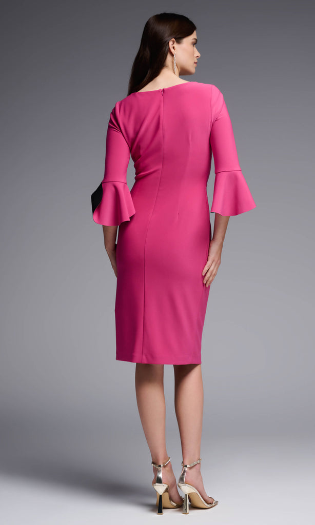 Joseph Ribkoff 231740 Hibiscus Pink Bell Sleeve Occasion Dress - Fab Frocks Boutique