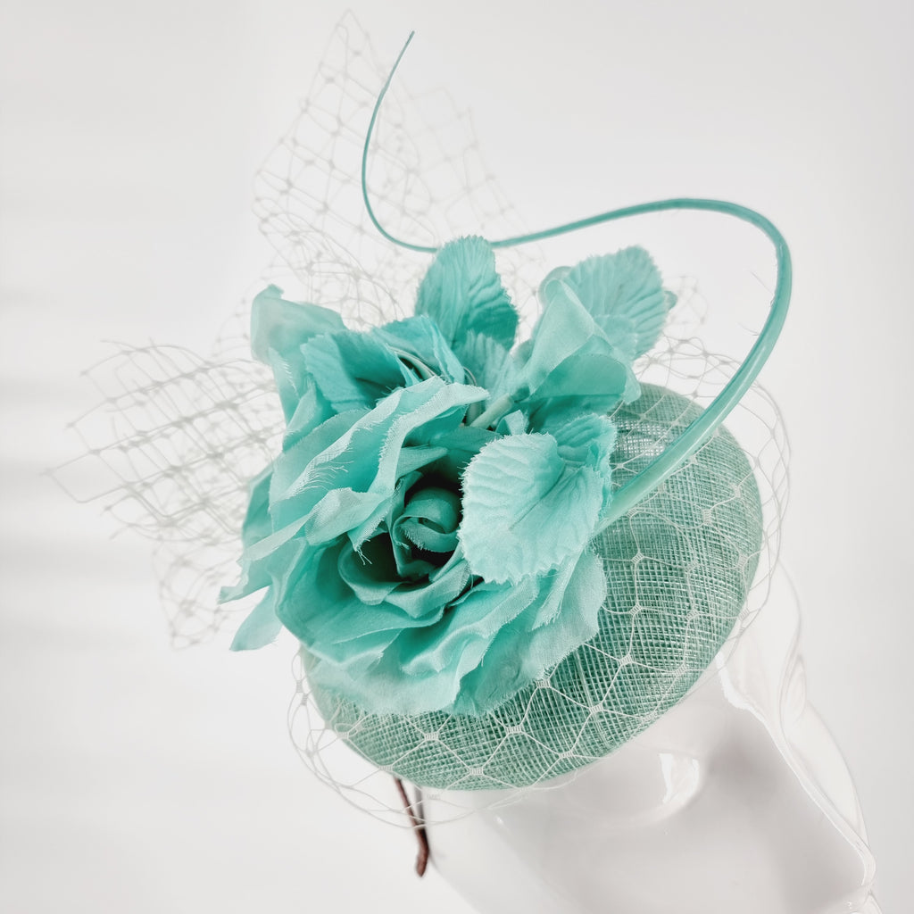 CB107 Verde Aqua Green Headpiece (9) - Fab Frocks