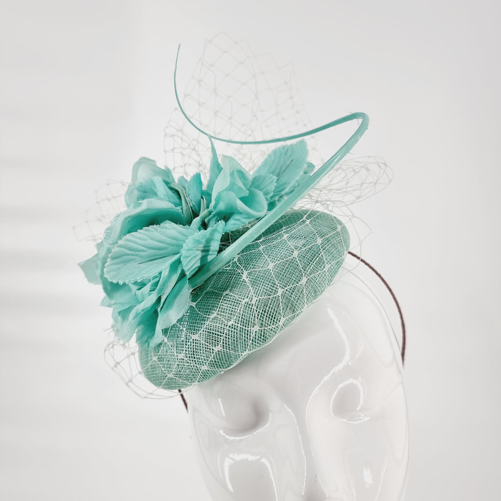 CB107 Verde Aqua Green Headpiece (9) - Fab Frocks