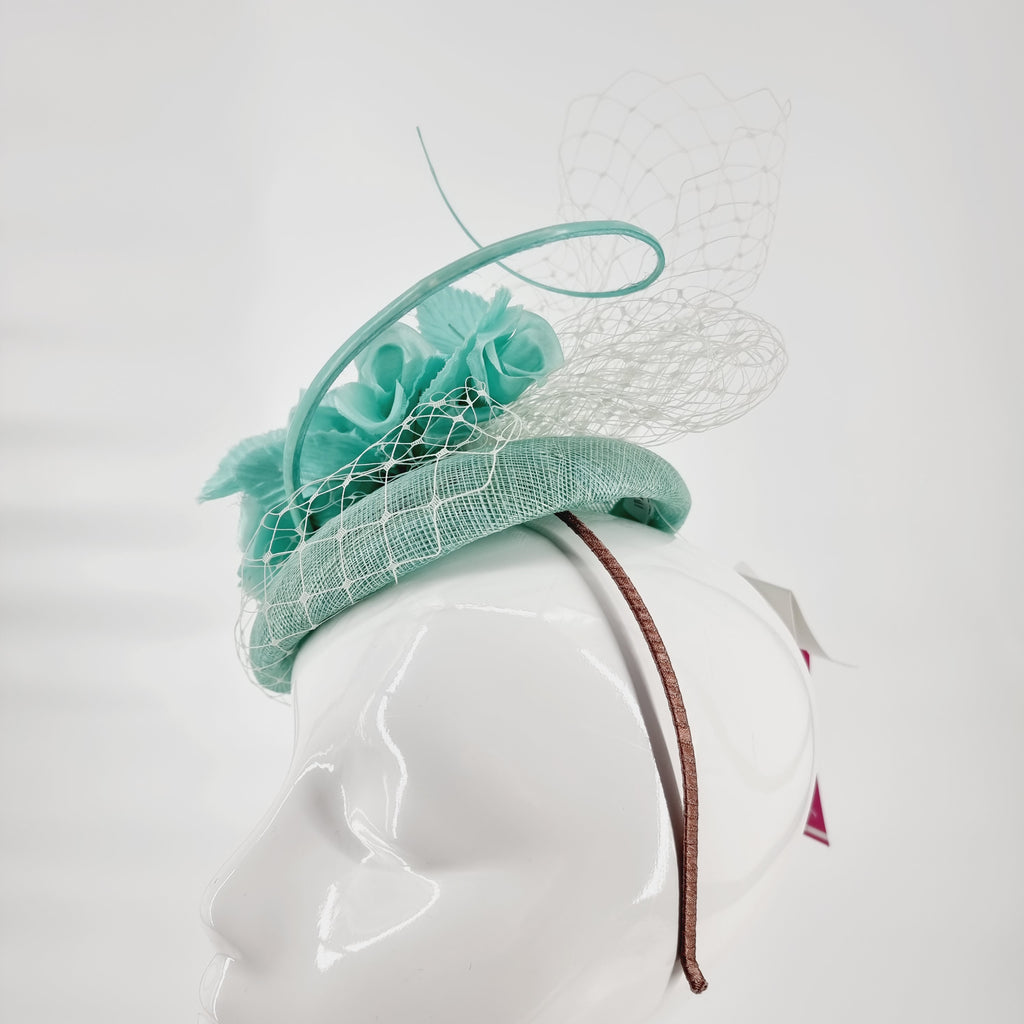 CB107 Verde Aqua Green Headpiece (9) - Fab Frocks