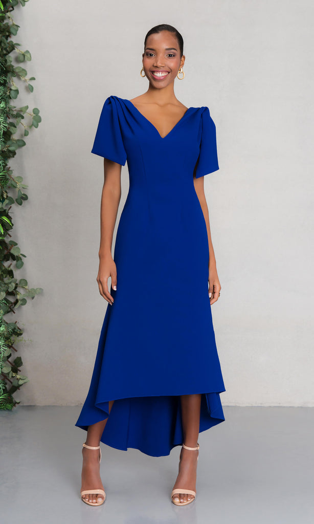 Carla Ruiz 97509 Cobalt Blue High Low Occasion Dress - Fab Frocks