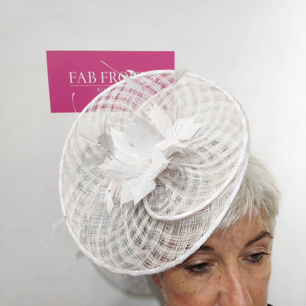 Fischers Accessories BL1115 White Fascinator (9) - Fab Frocks