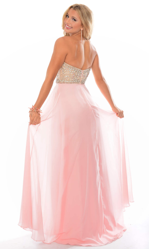 Precious Formals P70221 Pink Whisper Long Floaty Evening Dress - Fab Frocks