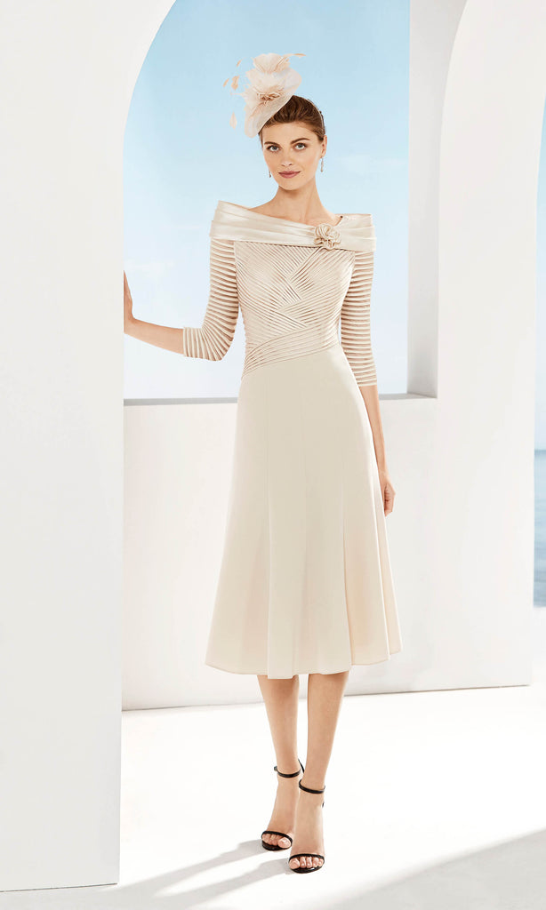 3G184 Beige Couture Club Off-The-Shoulder Special Occasion Dress - Fab Frocks