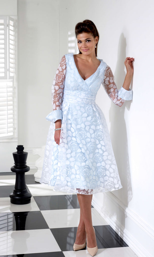 VO3728 Pale Blue Veromia Occasions A-Line Dress - Fab Frocks