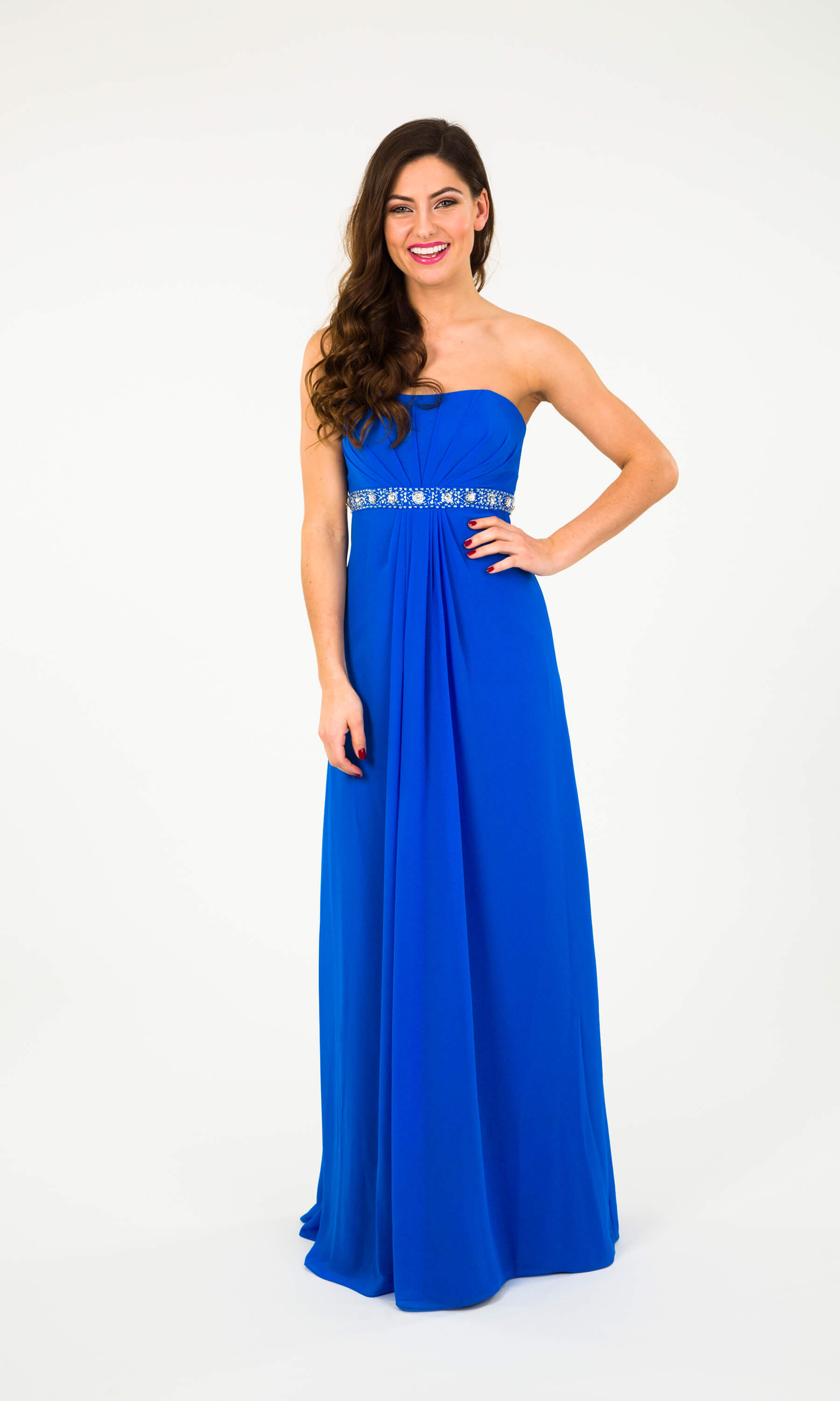 Strapless chiffon gown sale