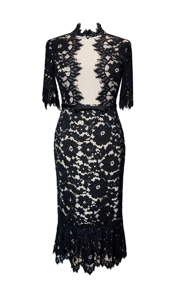 95047 Black Rosa Carla Ruiz Lace Special Occasion Dress - Fab Frocks