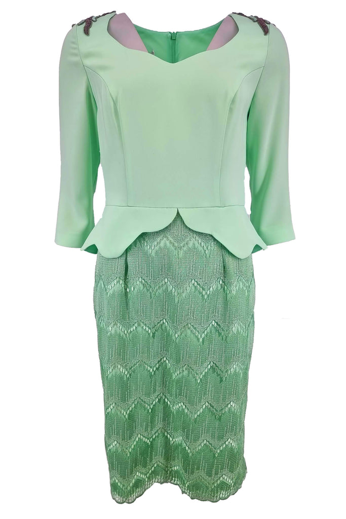 Carla Ruiz 95652 Mint Green Peplum Occasion Dress - Fab Frocks Boutique