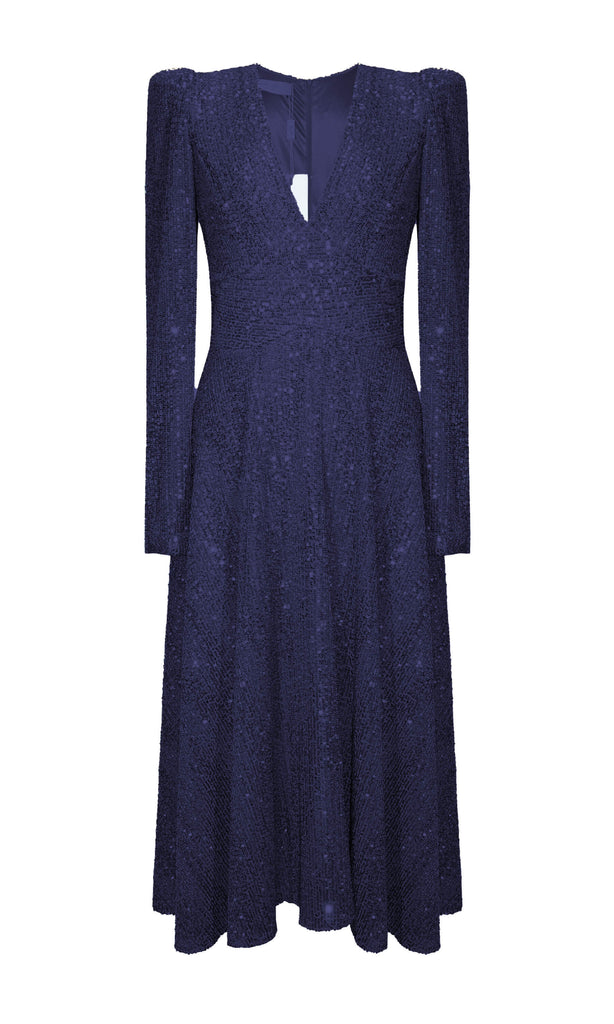 97037 Navy Blue Carla Ruiz Sequin Cocktail Party Dress - Fab Frocks