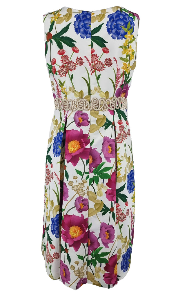 Carmen Melero 9066-0-4350 Floral Print A-Line Midi Occasion Dress - Fab Frocks