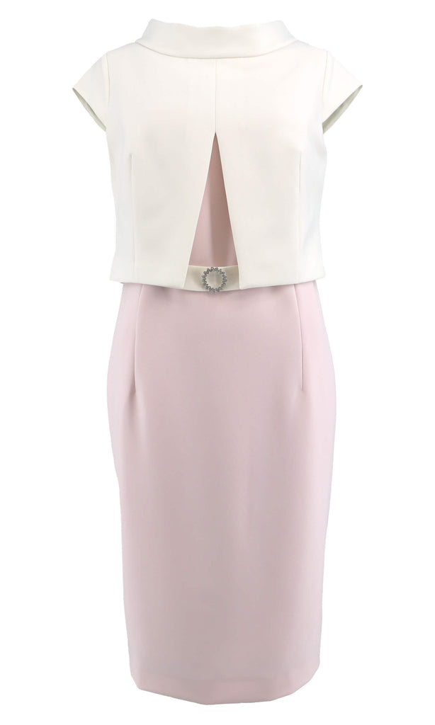 Claudia C Monaco Pink Cream 717B Occasion Dress - Fab Frocks