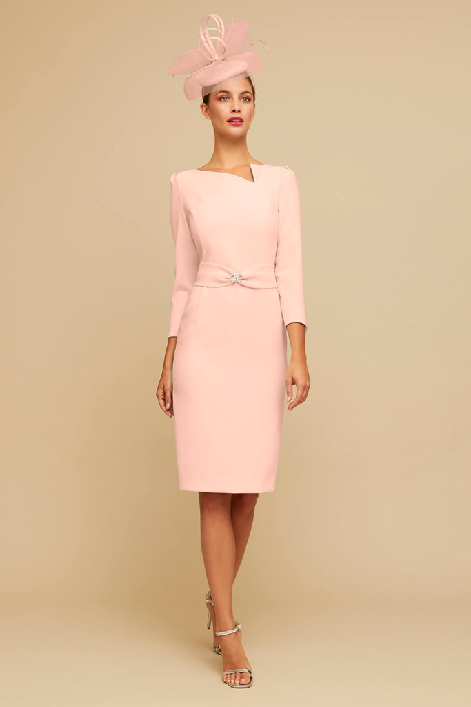 Claudia C Reisling 717 Light Pink Occasion Dress With Sleeves
