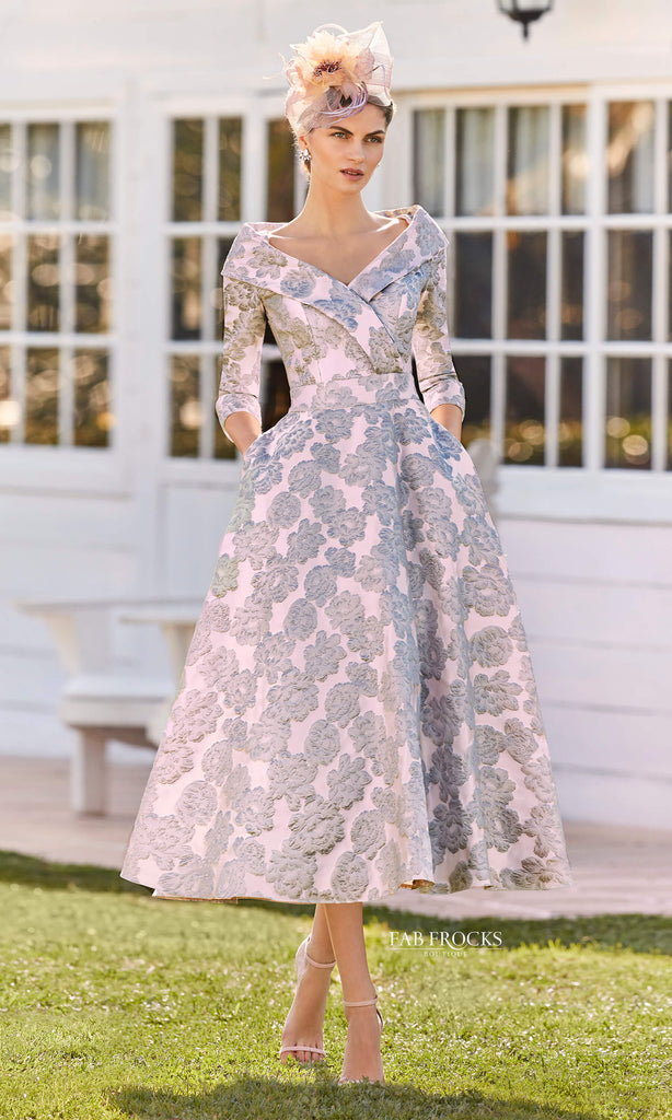 Couture Club 5G131 Pink Smoke Midi Occasion Dress - Fab Frocks