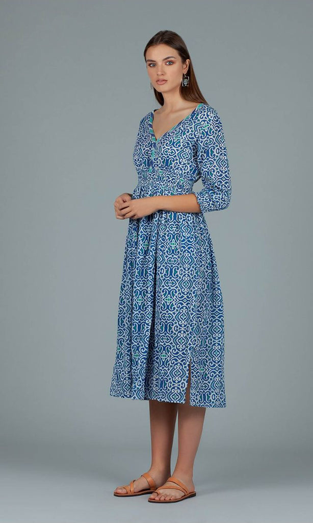 Dream Fashions AN284 Roma Dress Lama Blue - Fab Frocks