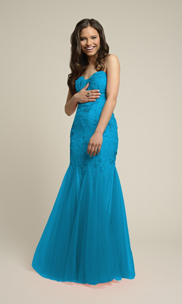 1022604 Tiffany Blue Dynasty Lace Mermaid Dress - Fab Frocks