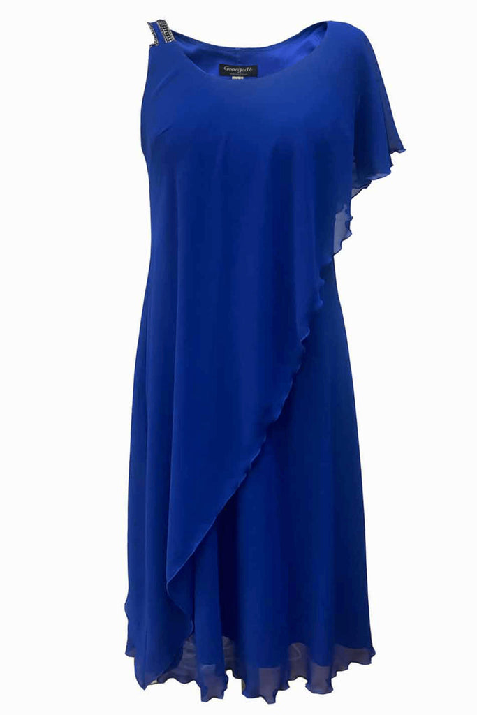 Georgede K12949U Annecy Royal Blue Chiffon Occasion Dress - Fab Frocks Boutique