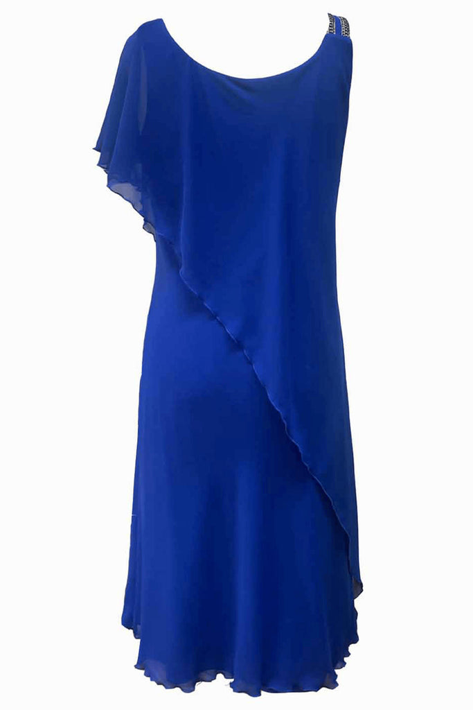 Georgede K12949U Annecy Royal Blue Chiffon Occasion Dress - Fab Frocks Boutique