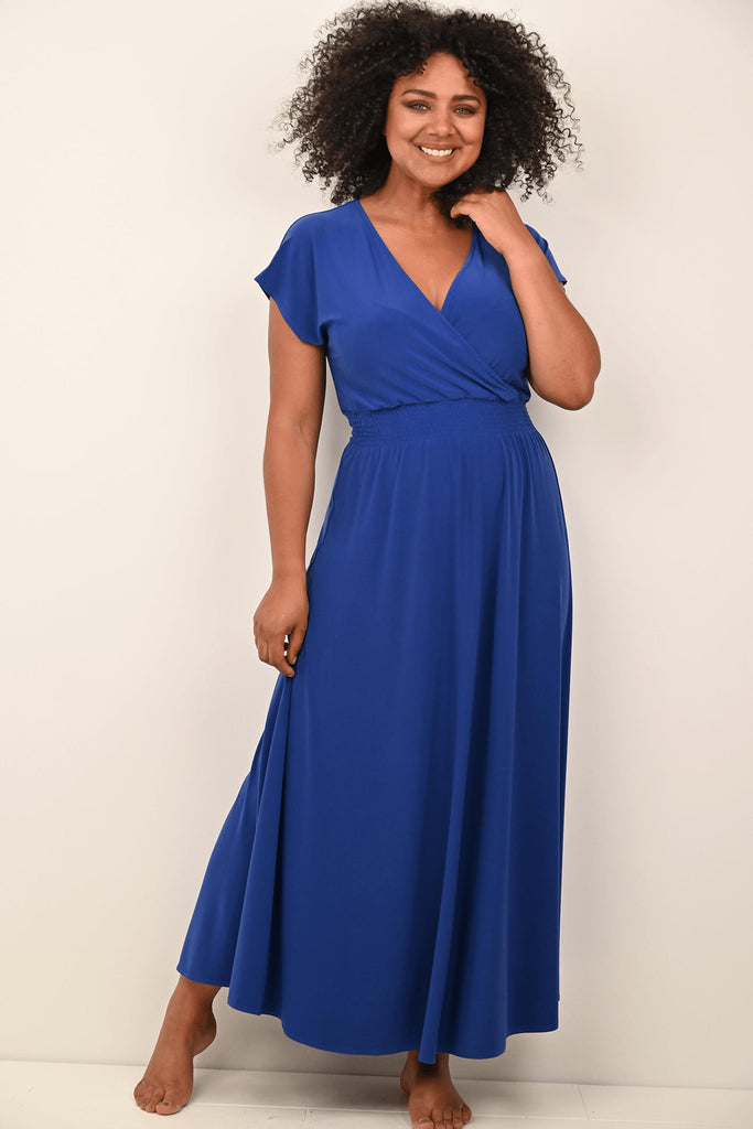 Georgede K12949U Pise Royal Blue Jersey Maxi Dress - Fab Frocks Boutique