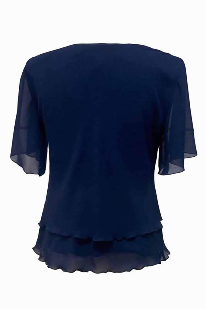 Georgede K72955U Inna Navy Blue Chiffon 2-Piece Skirt & Top - Fab Frocks Boutique