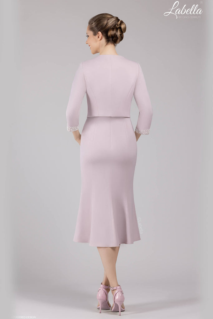 Gino Cerruti Labella 3131H Light Old Rose Dress & Bolero - Fab Frocks Boutique