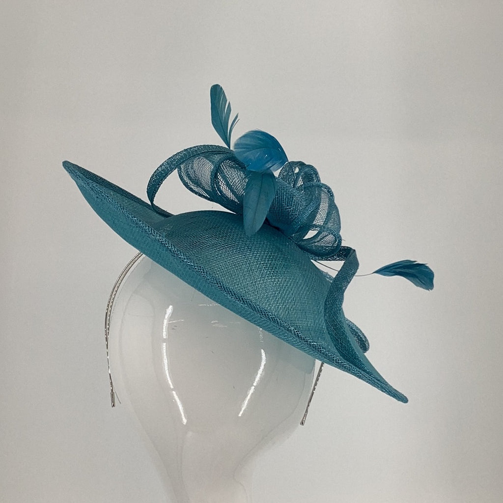 Max & Ellie Ml13-AD1 Turquoise Fascinator (1) - Fab Frocks