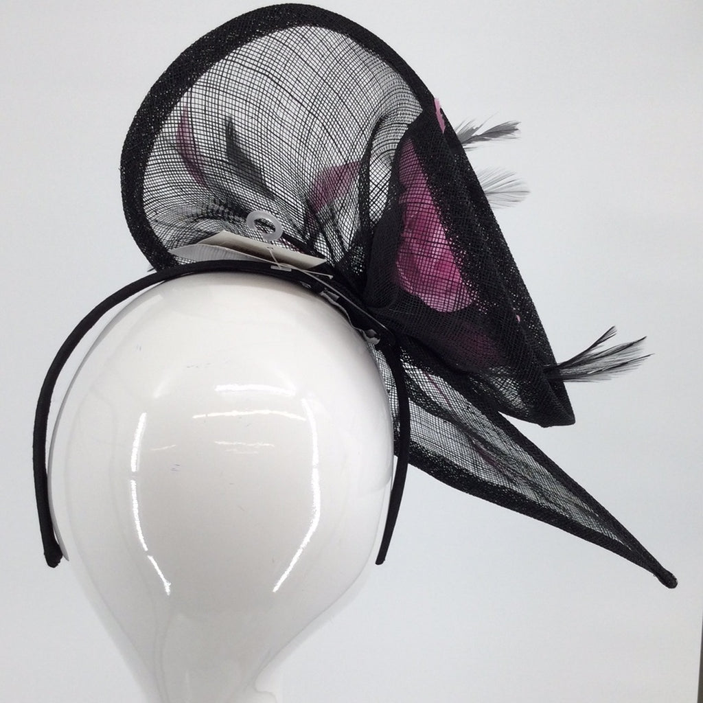 Fischers BL4227 Black Pink Fascinator (9) - Fab Frocks