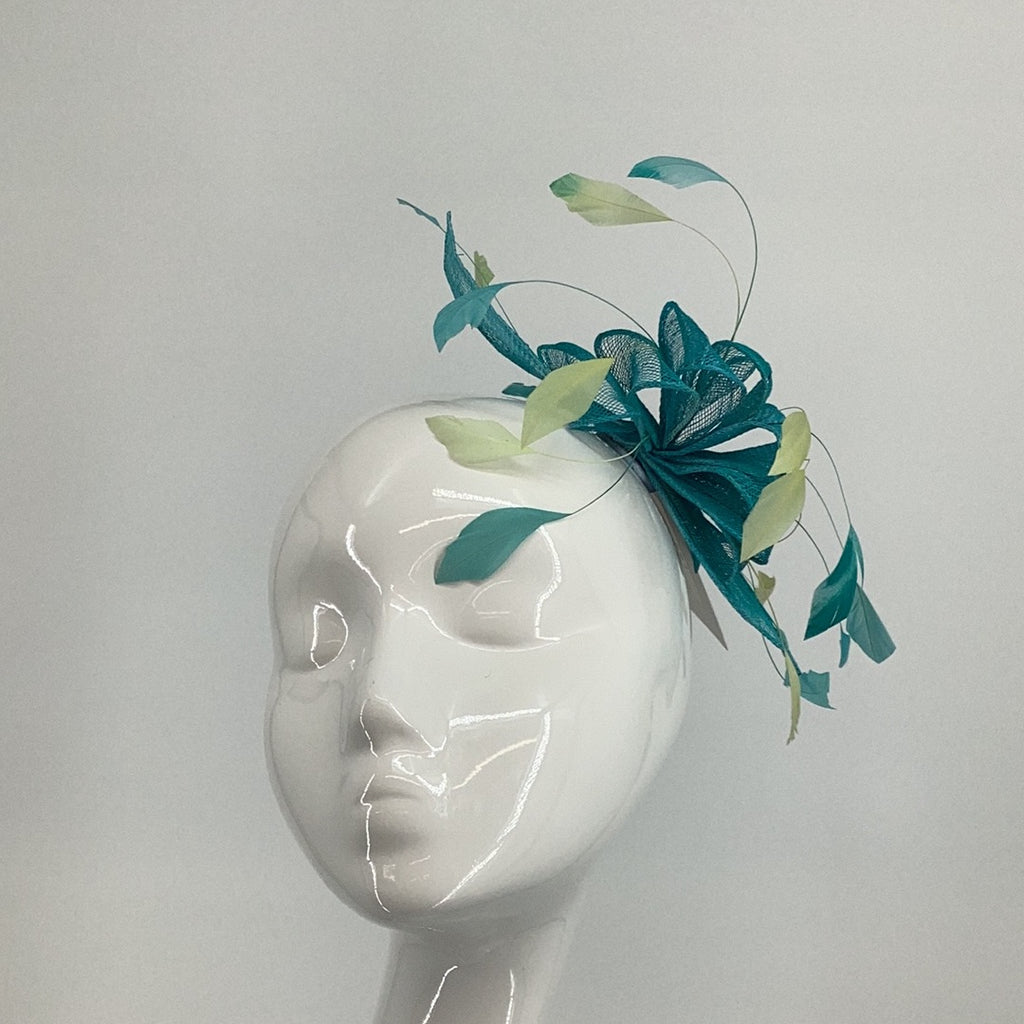 Open Lily Turquoise Fascinator - Fab Frocks
