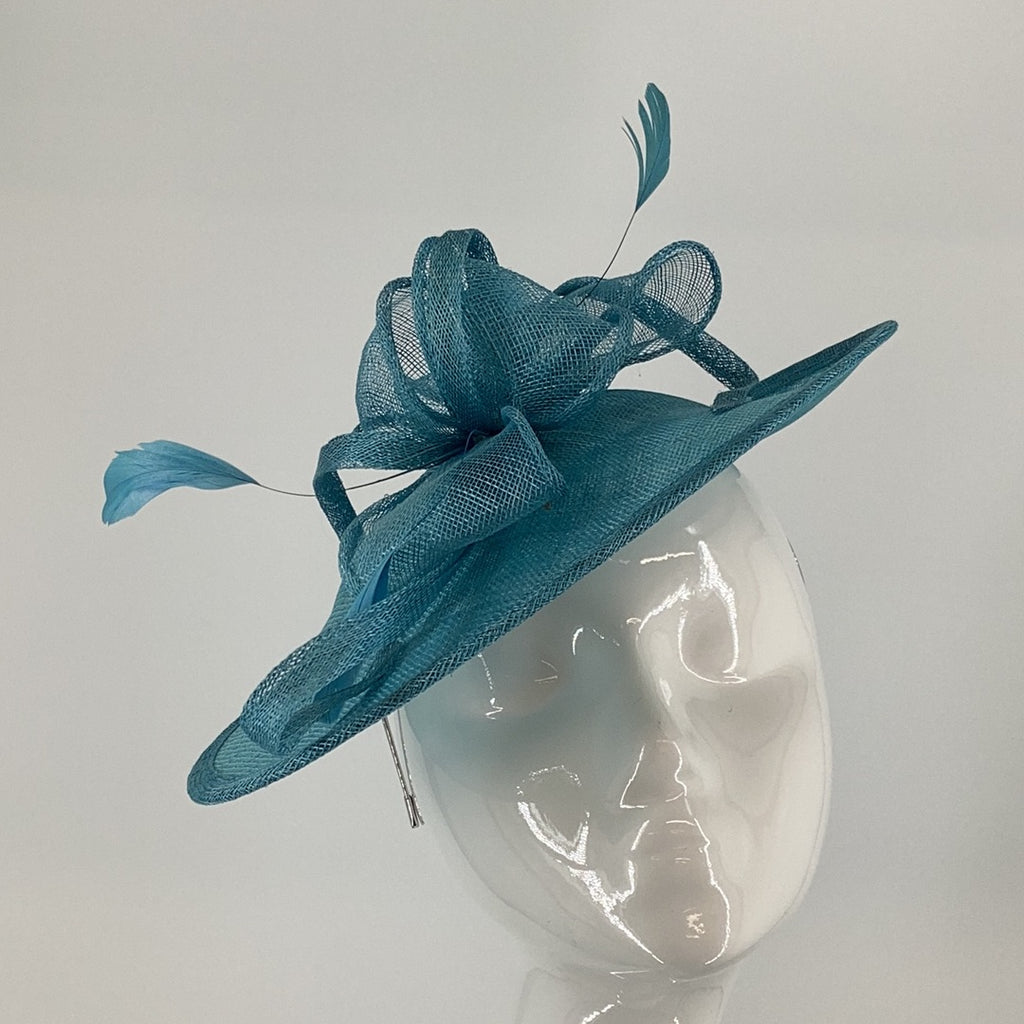 Max & Ellie Ml13-AD1 Turquoise Fascinator (1) - Fab Frocks