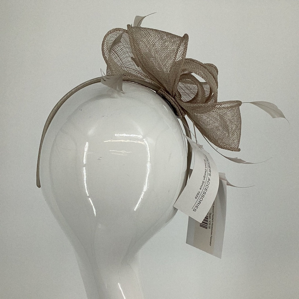 BL5022 Almond Fischer's Accessories Fascinator (9) - Fab Frocks