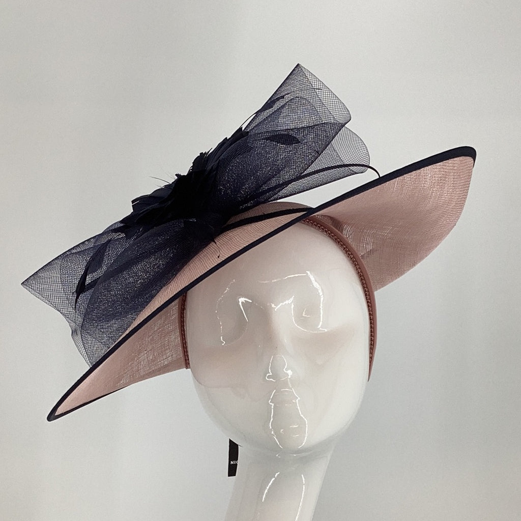 Veromia Occasions 20058 Dusky Pink/Navy Hatinator (X4) - Fab Frocks