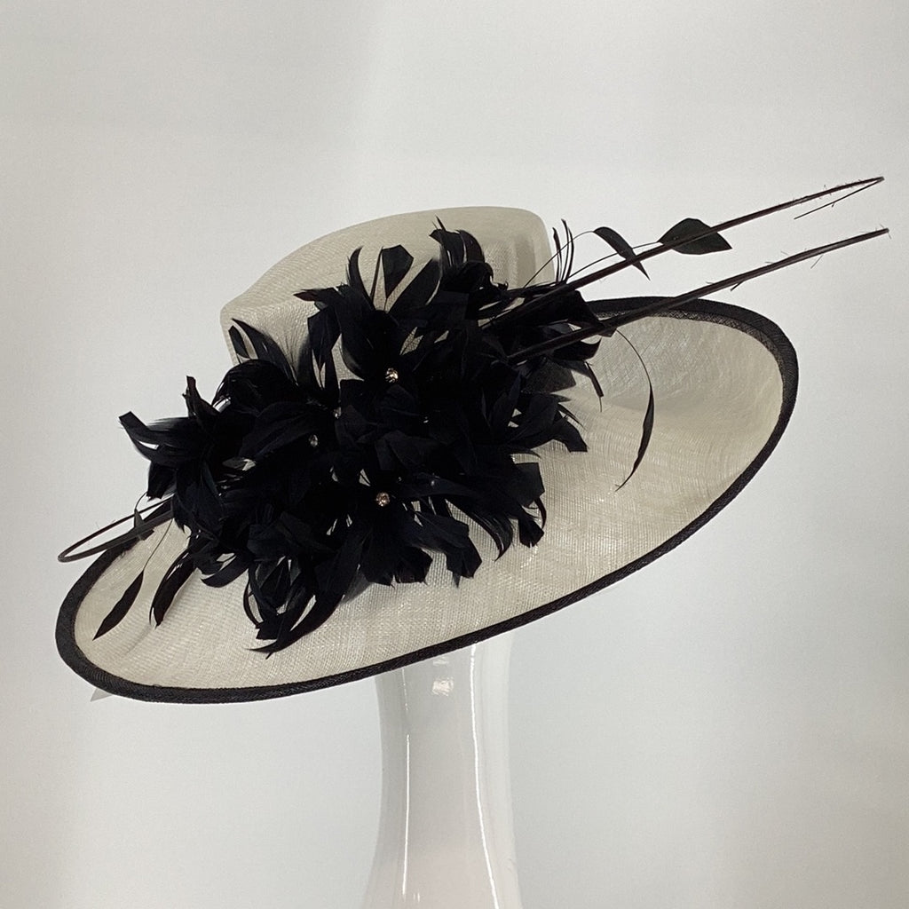 Veromia Occasions J Bee 774 Ivory/Black Hat (X19) - Fab Frocks