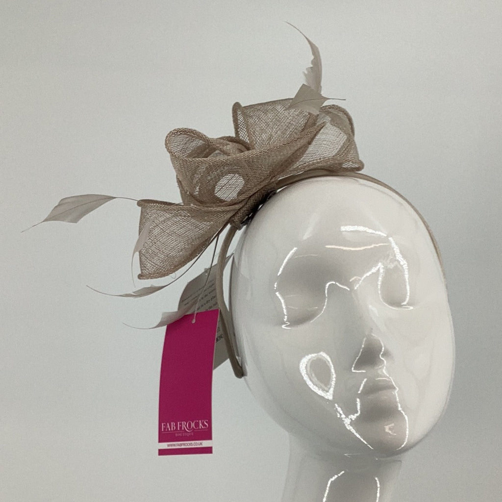 BL5022 Almond Fischer's Accessories Fascinator (9) - Fab Frocks