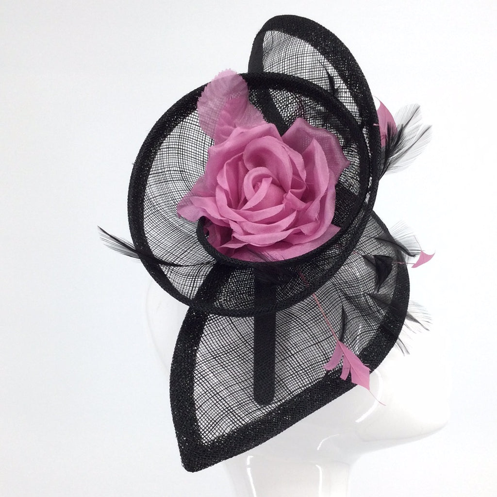 Fischers BL4227 Black Pink Fascinator (9) - Fab Frocks