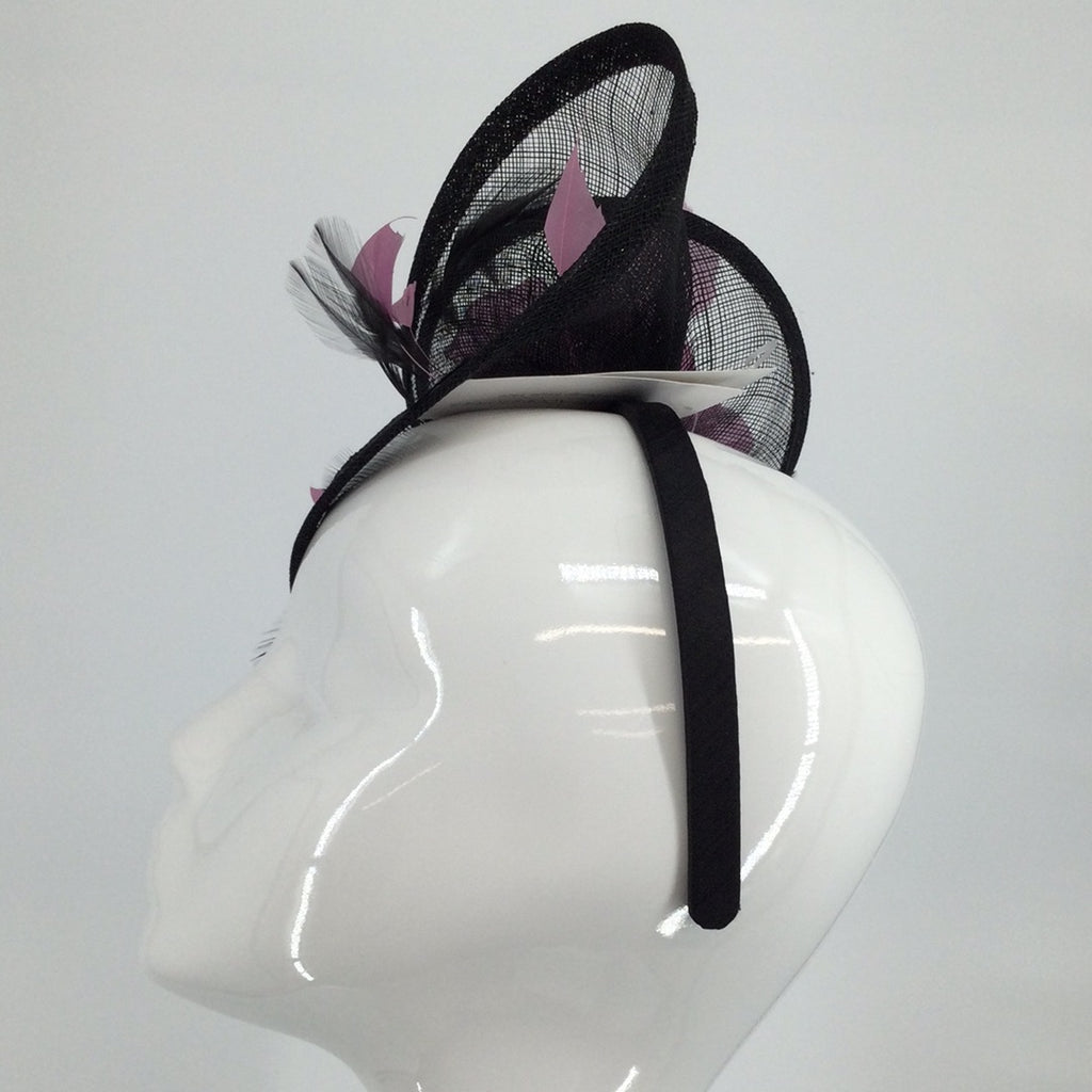 Fischers BL4227 Black Pink Fascinator (9) - Fab Frocks