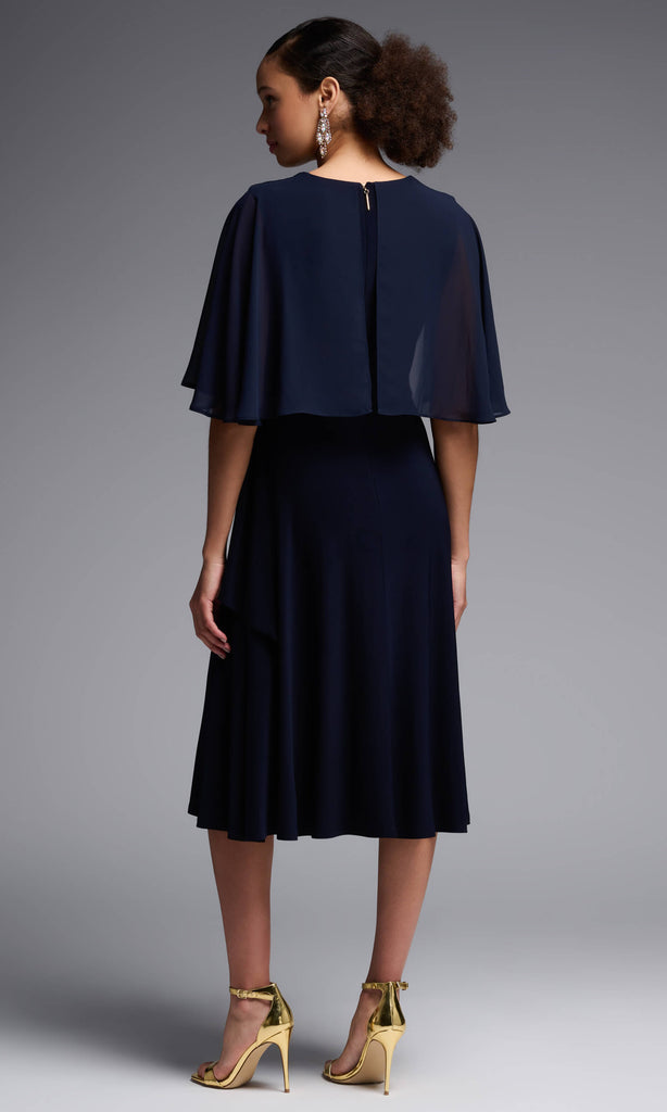 Joseph Ribkoff 231757 Navy Blue Occasion Dress With Sleeves - Fab Frocks