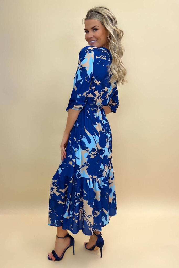 Kate & Pippa Boho Navy Print Midi Dress - Fab Frocks Boutique