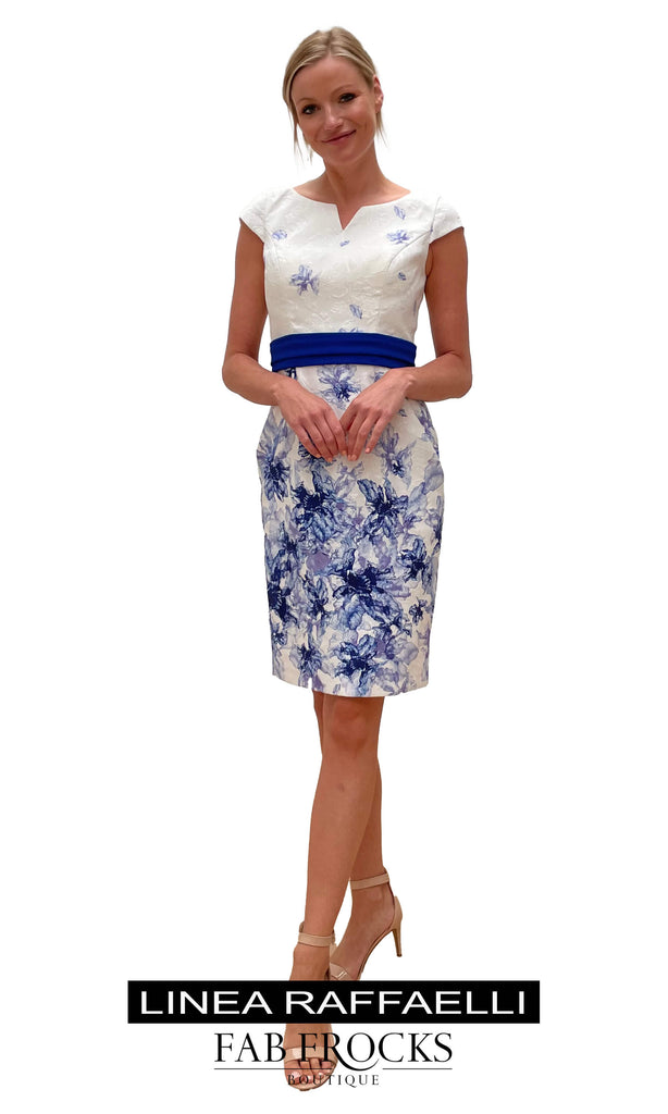 Linea Raffaelli Set 414 201-921-01 Royal Blue Dress & Bolero - Fab Frocks
