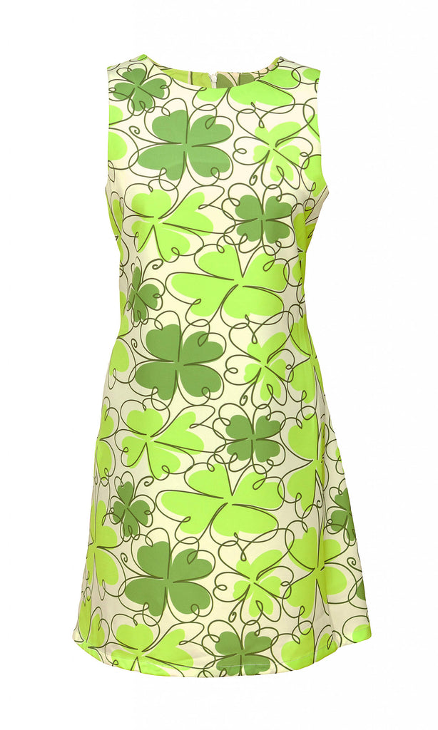 Missing Johnny Kumamo Green Flower Print Short Day Dress - Fab Frocks