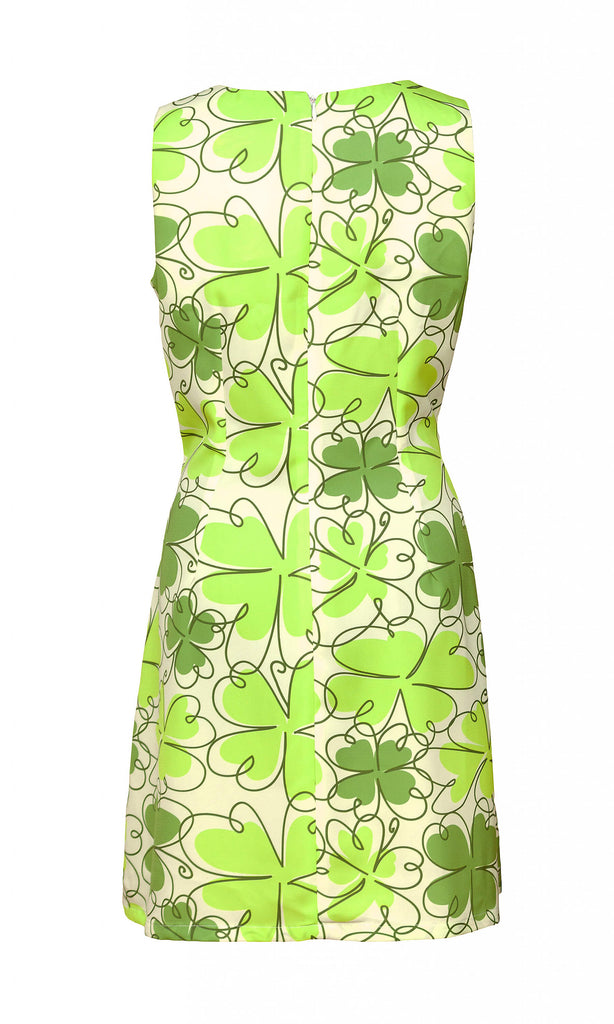 Missing Johnny Kumamo Green Flower Print Short Day Dress - Fab Frocks