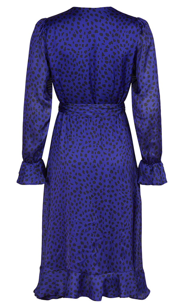 Molly Jo 7845-71142 Purple Polka Dot Wrap Dress With Sleeves - Fab Frocks