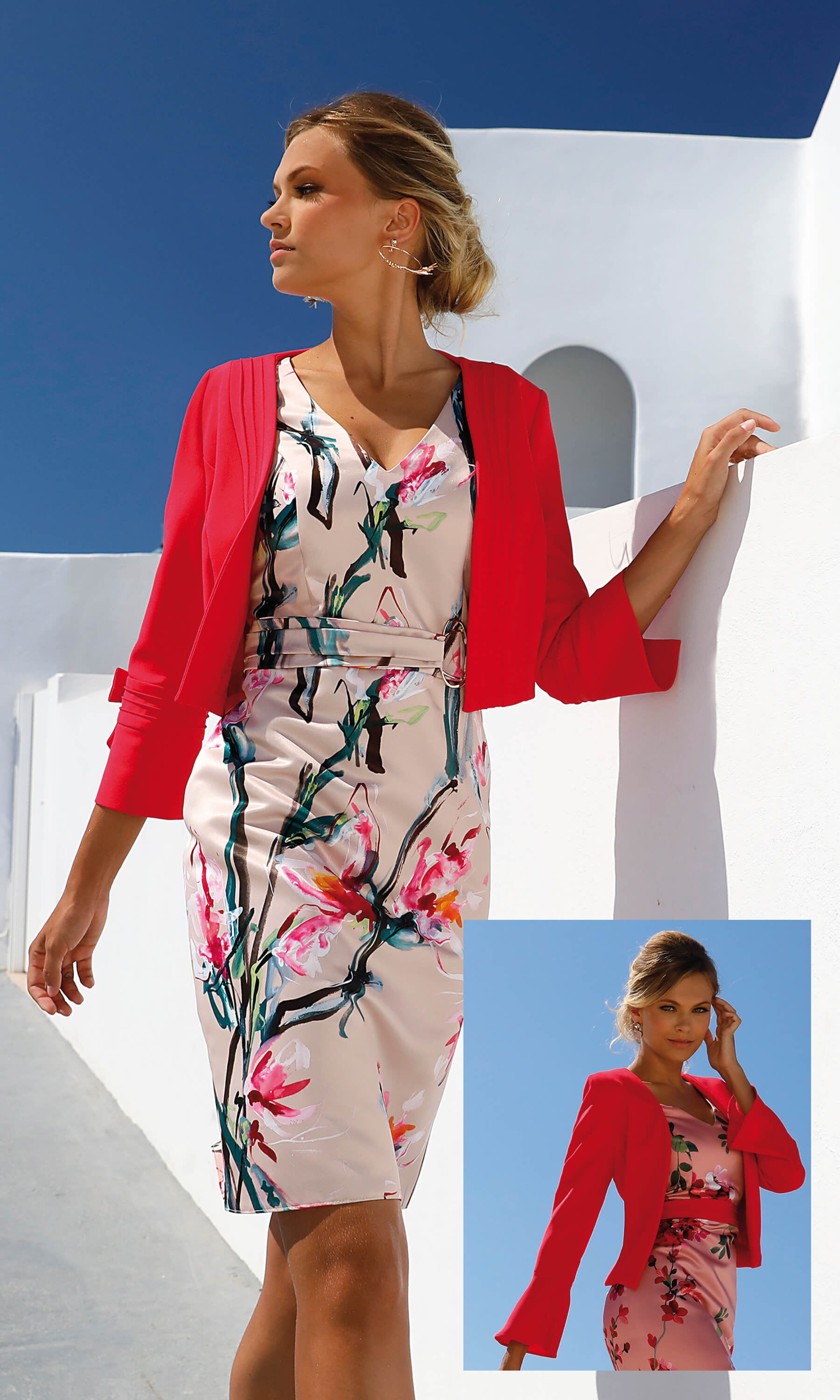 Coral dress new arrivals jacket