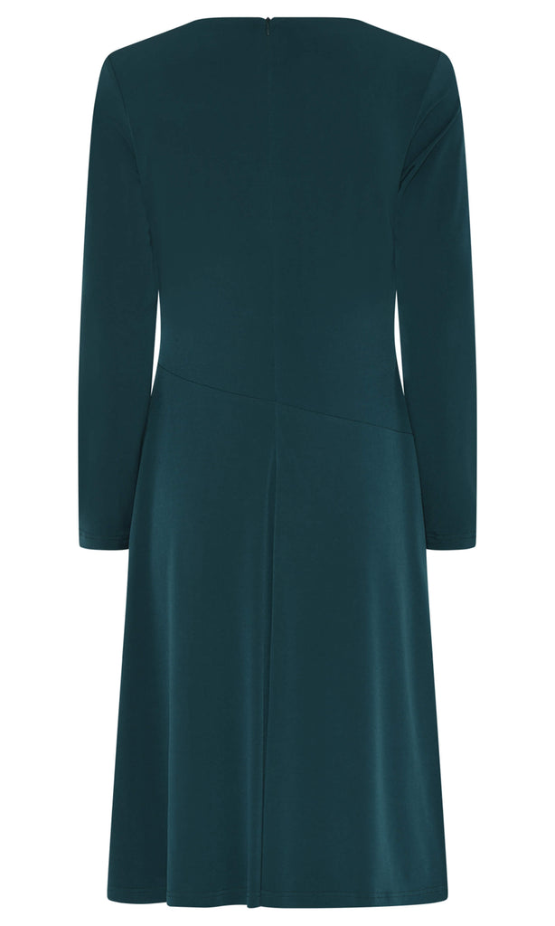 Tia London 78512 7093 Green Wrap Top Jersey Dress With Sleeves - Fab Frocks