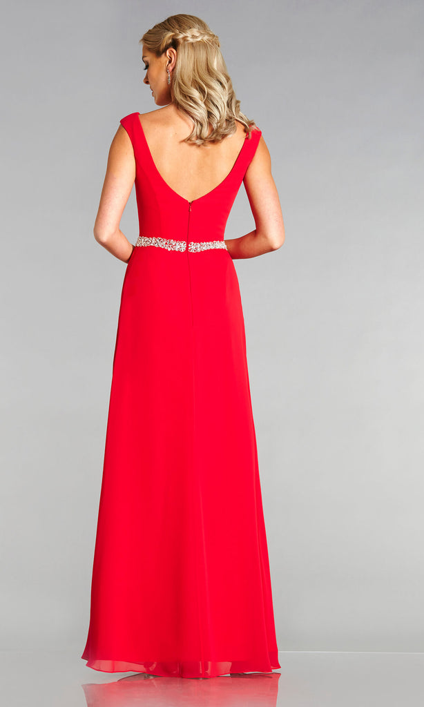 Tiffanys Sigourney Red Long Evening Dress - Fab Frocks